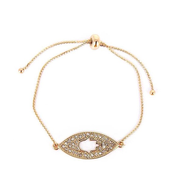 HAMSA RHINESTONE CHARM BRACELET nwt - Picture 1 of 1